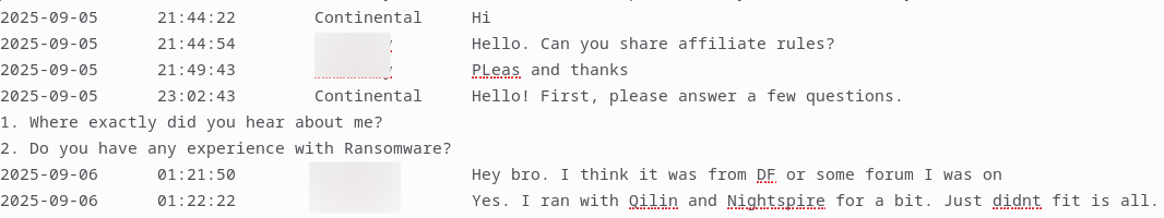 Ransomware operator discussion example