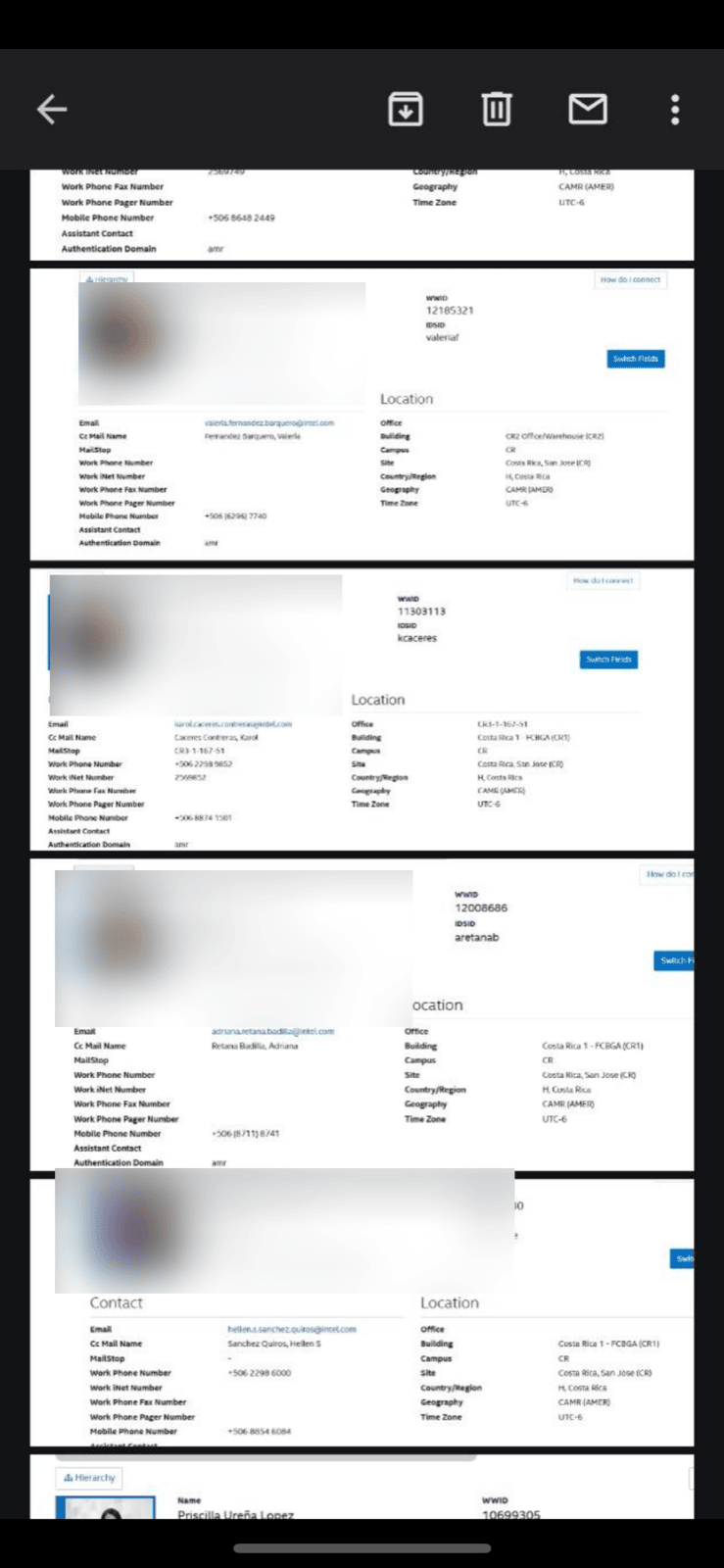 Insider Threat sample sensitive data