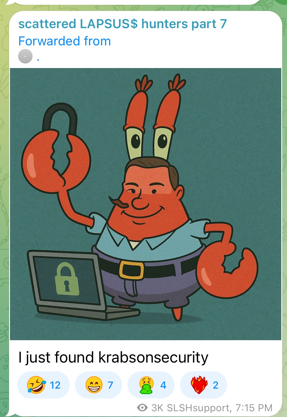 Scattered Lapsus$$ Hunters Telegram Channel