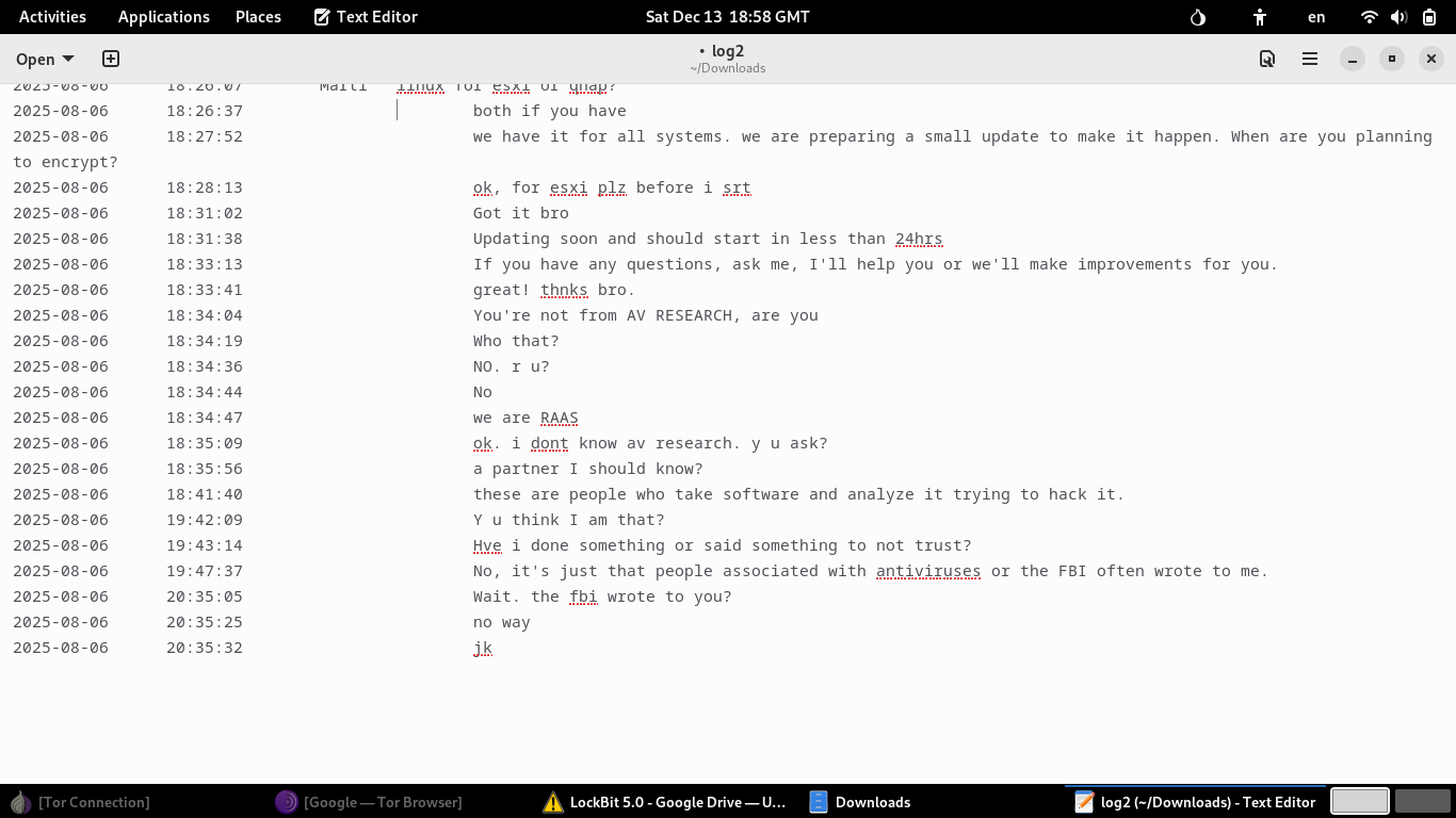 TOX Operator conversation